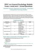PSYC 101 General Psychology Module Exam 1 &ndash; Standard University Department of Psychology &ndash; 2026&sol;2027 Edition &ndash; Questions and Answers for Undergraduate Psychology Students