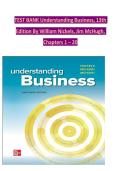 TEST BANK Understanding Business&comma; 13th &NewLine;Edition By William Nickels&comma; Jim McHugh&comma; &NewLine;Chapters 1 &ndash; 20