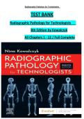 TEST BANK &NewLine;Radiographic Pathology for Technologists   &NewLine;8th Edition by Kowalczyk &NewLine;All Chapters 1 - 12 &sol; Full Complete &NewLine;