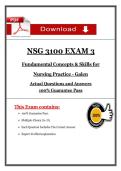 NSG 3100 Exam 3 Fundamental Concepts & Skills for Nursing &lpar;Latest 2026&sol;2027 Update&rpar; Questions & Answers &lpar;Galen College&rpar;
