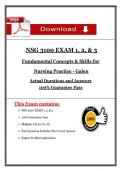 NSG 3100 Exams 1&ndash;3 Fundamental Concepts & Skills for Nursing &lpar;Latest 2026&sol;2027 Update&rpar; Questions & Answers &lpar;Galen College&rpar;