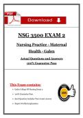 NSG 3500 Exam 2 Nursing Practice Maternal Health &lpar;Latest 2026&sol;2027 Update&rpar; Questions & Answers &lpar;Galen College&rpar;