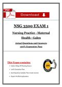 NSG 3500 Exam 1 Nursing Practice Maternal Health &lpar;Latest 2026&sol;2027 Update&rpar; Questions & Answers &lpar;Galen College&rpar;