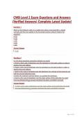 CWB Level 2 Exam Questions and Answers &lpar;Verified Answers&rpar; Complete Latest Update&excl;