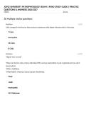 JOYCE UNIVERSITY PATHOPHYSIOLOGY EXAM 1 RYNO STUDY GUIDE &vert; PRACTICE QUESTIONS & ANSWERS 2026&sol;2027