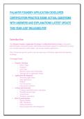 PALANTIR FOUNDRY APPLICATION DEVELOPER&NewLine;CERTIFICATION PRACTICE EXAM&colon; ACTUAL QUESTIONS&NewLine;WITH ANSWERS AND EXPLANATIONS LATEST UPDATE&NewLine;THIS YEAR-JUST RELEASED&period;PDF