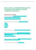 NSG 124 PHARMACOLOGY EXAM 3 QUESTIONS AND VERIFIED ANSWERS VERIFIED & GRADED A&plus;