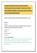 PALANTIR FOUNDRY APPLICATION DEVELOPER&NewLine;CERTIFICATION EXAM&rsqb; COMPLETE EXAM QUESTIONS&NewLine;AND VERIFIED ANSWERS &vert; 2026&ndash;2027 LATEST UPDATE &vert;&NewLine;CERTIFICATION PREPARATION