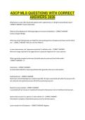 ASCP MLS QUESTIONS WITH CORRECT ANSWERS 2026