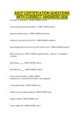 ASCP CERTIFICATION QUESTIONS WITH CORRECT ANSWERS 2026&period;