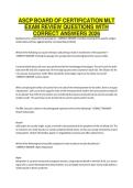 ASCP BOARD OF CERTIFICATION MLT EXAM REVIEW QUESTIONS WITH CORRECT ANSWERS 2026&period;&NewLine;&NewLine;