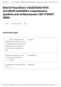 BMS 127 Final EXAM&comma; &vert;&vert; QUESTIONS WITH ACCURATE ANSWERS &vert;&vert; comprehensive questions and verified answers &vert; GET IT RIGHT &vert;2026&excl;&NewLine;&NewLine;