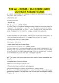 ASE A5 &ndash; BRAKES QUESTIONS WITH CORRECT ANSWERS 2026