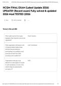 HCQM FINAL EXAM &lpar;Latest Update 2026&rpar; UPDATE&excl;&excl; &lpar;Recent exam&rpar; Fully solved & updated 2026 Most TESTED &lpar;2026&NewLine;&NewLine;