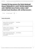 Comedy Driving answers &lpar;for ticket dismissal&rpar; EXAM&vert; FREQUENTLY MOST TESTED QUESTIONS AND VERIFIED SOLUTIONS &commat; 2026 &vert;&vert; 2027 &lpar;Actual Exam&rpar; Questions with verified Answers&NewLine;&NewLine;