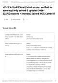 NFHS Softball EXAM &lpar;latest version verified for accuracy&rpar; fully solved & updated 2026-2027&lpar;Questions &plus; Answers&rpar; Solved 100&percnt; Correct&excl;&excl;&NewLine;&NewLine;