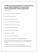 Test Bank For Pharmacotherapeutics for Advanced Nursing &NewLine;Practice EXAM with Questions and Answers&sol;Plus a &NewLine;Rationale Updated 2026 A&plus;&sol;Instant Download PDF 