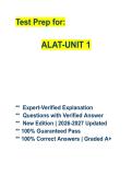 ALAT Unit 1 Test &vert; Assistant Laboratory Animal Technician &vert;New Update 2026&sol;2027 Questions and Answers with complete solution&sol;100&percnt; Verified&period;&NewLine;