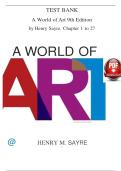 TEST BANK&NewLine;A World of Art 9th Edition&NewLine;by Henry Sayre&period; Chapter 1 to 27