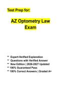 Arizona Optometry Law Exam Study Guide 2026&ndash;2027 &vert; Jurisprudence Practice Questions & Licensing Prep