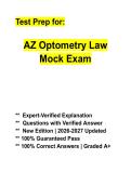 AZ Optometry Law Mock Exam 2026&ndash;2027 &vert; Arizona Jurisprudence Practice Questions & Licensing Prep
