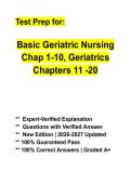 Basic Geriatric Nursing Chapters 1&ndash;20 Study Guide 2026&ndash;2027 &vert; Gerontology Nursing Exam Prep