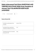 Delta Achievement Test EXAM QUESTIONS AND VERIFIED SOLUTIONS &vert;2026&vert; Exam Questions & Answers Test &vert;&vert; ELABORATED &DETAILED ANSWERS&excl;&excl;&NewLine;&NewLine;