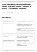 Rio Bio 156 Exam 1 &vert; Questions with Correct Answers 2026 latest update&excl;&excl; - Questions & Answers &vert; Latest Already Graded A&plus;&NewLine;&NewLine;