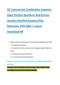 ICC Commercial Combination Inspector &NewLine;Exam Practice Questions And Correct &NewLine;Answers &lpar;Verified Answers&rpar; Plus &NewLine;Rationales 2026 Q&A &vert; Instant &NewLine;Download Pdf