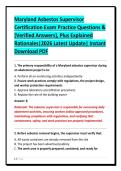 Maryland Asbestos Supervisor&NewLine;Certification Exam Practice Questions &&NewLine;&lbrack;Verified Answers&rsqb;&comma; Plus Explained&NewLine;Rationales&vert;2026 Latest Update&vert; Instant&NewLine;Download PDF