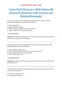 &NewLine;Galen NUR 256 Concepts of Mental Health Nursing Exam 1 2026 Edition 100 Advanced Questions with Answers and Detailed Rationales NCLEX Style&NewLine;