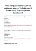 Praxis Biology Examination Questions and Correct Answers &lpar;Verified Answers&rpar; Plus Rationales 2026 Q&A &vert; Instant Download Pdf