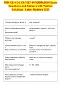 PMK-EE 4 E-6 CAREER INFORMATION Exam&NewLine;Questions and Answers with Verified&NewLine;Solutions &vert; Latest Updated 2026