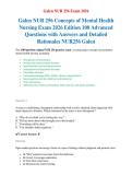 Galen NUR 256 Concepts of Mental Health Nursing Exam 1&comma;2&comma;3&comma; Midterm and Final Exam  2026 Edition Advanced Questions with Answers and Detailed Rationales NUR256 Galen