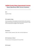 Suffolk County Home Improvement License Exam &ndash; Complete Questions and Correct Answers