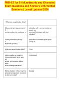 PMK-EE for E-5 &lpar;Leadership and Character&rpar;&NewLine;Exam Questions and Answers with Verified&NewLine;Solutions &vert; Latest Updated 2026