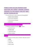 PENNSYLVANIA NUCLEAR ENGINEER EXAM QUESTIONS AND CORRECT ANSWERS &lpar;VERIFIED ANSWERS&rpar; PLUS RATIONALES 2026&vert;2027 Q&A &vert; INSTANT DOWNLOAD PDF