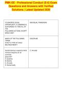 PMK-EE - Professional Conduct &lpar;E-6&rpar; Exam&NewLine;Questions and Answers with Verified&NewLine;Solutions &vert; Latest Updated 2026&NewLine;