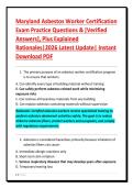 Maryland Asbestos Worker Certification&NewLine;Exam Practice Questions & &lbrack;Verified&NewLine;Answers&rsqb;&comma; Plus Explained&NewLine;Rationales&vert;2026 Latest Update&vert; Instant&NewLine;Download PDF