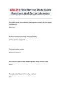 LRA 211 Final Review Study Guide &ndash; Questions and Correct Answers