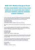 NUR 1211 Medical-Surgical Nursing Exam 2 & Final Exam &vert; Complete Study Guide