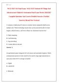 WGU D337 Internet of Things and Infrastructure Objective Assessment Final Exam 2026&sol;2027 &vert; Verified Questions & Answers&NewLine;