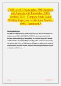 CWB Level 2 Exam Actual 500 Questions and Answers with Rationales &lpar;100&percnt; Verified&rpar; 2026&ndash; Complete Study Guide &vert;Welding Inspection Certification Practice &vert; 100&percnt; Guaranteed A