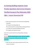 Icc Existing Building Inspector Exam &NewLine;Practice Questions And Correct Answers &NewLine;&lpar;Verified Answers&rpar; Plus Rationales 2026 &NewLine;Q&A &vert; Instant Download Pdf