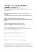 ASU BIO 100 Exam 3 Questions & Answers Graded To A&plus;