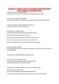 EDEXCEL A LEVEL POLITICS NATIONALISM QUESTIONS WITH CORRECT ANSWERS 2026