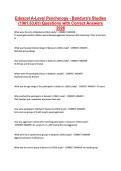 Edexcel A-Level Psychology - Bandura's Studies &NewLine;&lpar;1961&comma;63&comma;65&rpar; Questions with Correct Answers &NewLine;2026 