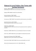 Edexcel A-Level Politics&colon; Key Terms with &NewLine;Verified Solutions 