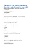 Edexcel A-Level Economics &ndash; Macro Questions with Correct Answers 2026
