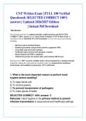 CNT WRITTEN NEWEST EXAM &ndash; 2026 &NewLine;UPDATED QUESTIONS WITH &NewLine;COMPLETE SELECTED CORRECT 100&percnt; &NewLine;ANSWERS&excl;&excl; INSTANT PDF DOWNLOAD 